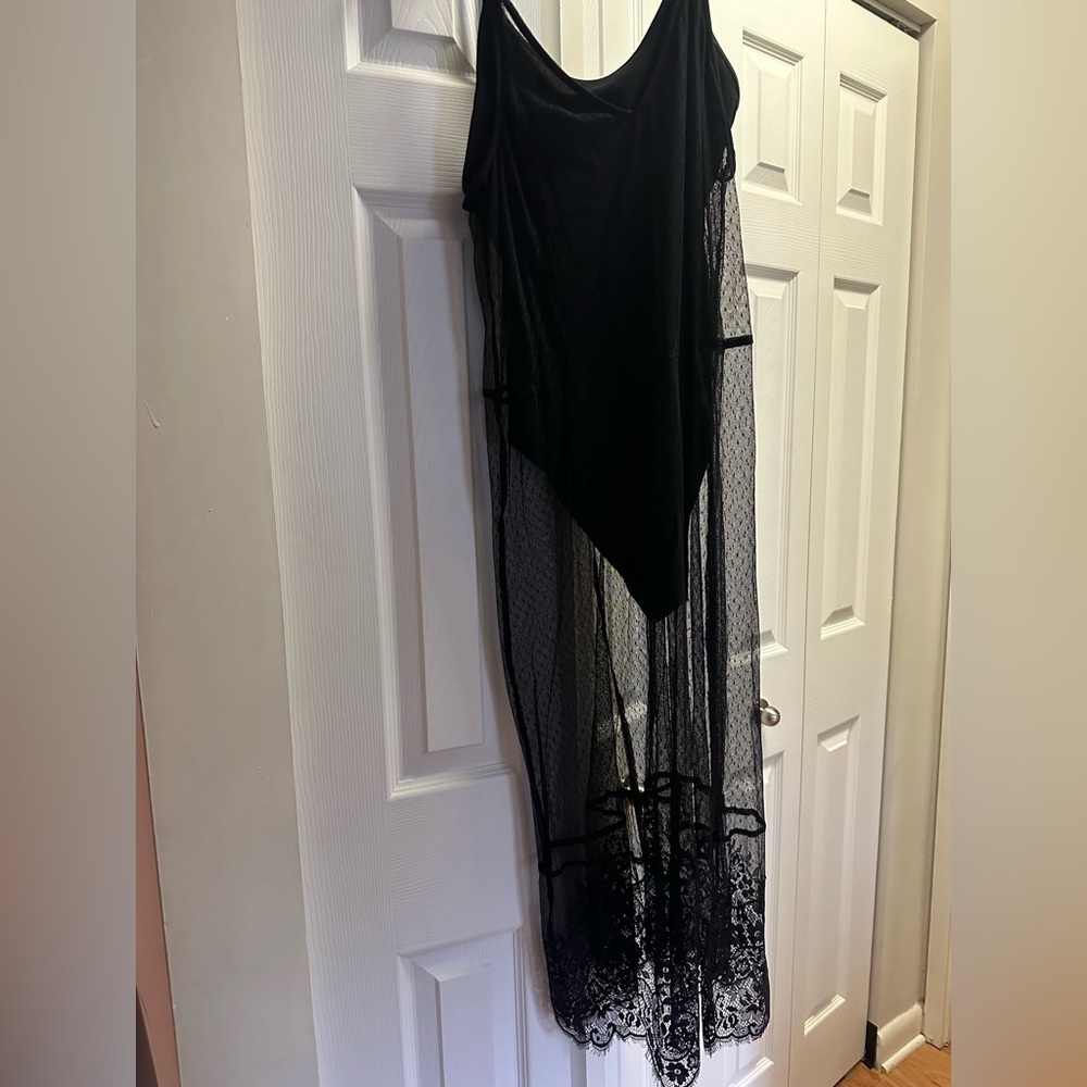 H&M Black High-Low Sheer Skirt